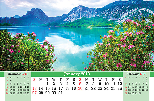 Flower Scene Desk Calendar 2021