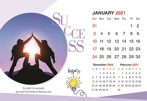 Key of Success Desk Calendar 2021